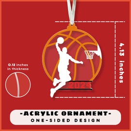 Basketball Ornament - Basketball Ornaments for Christmas Tree - Basketball Gifts for Men, Basketball Gifts for Teenagers, Gifts for Teenage Boys Basketball - Xmas Basketball Gifts - Acrylic Ornament