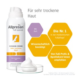 Allpresan Fuß spezial Nr. 3 - SET aus Lipid-Creme 125 ml und Schaum-Creme 125 ml mit beruhigendem Duft zur täglichen Feuchtigkeitspflege sehr trockener Füße