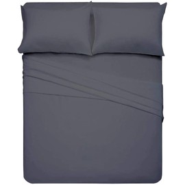 RV Bunk Bed Cot Sheets 30 x 75, 3-Piece Bed Sheets for Campers, Fits Upto 6" Deep Pocket, Cot Size Mattress Fitted Sheet Perfect for Narrow Twin, Guest Bed Replacement, RV Mattress Sheets - Dark Grey