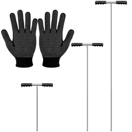 Coldairsoap 32"-48" Stainless Steel Soil Probe Rod with Gloves