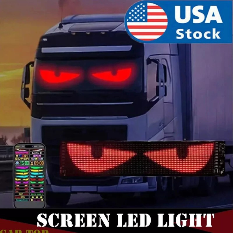 OPRAH 24"Truck Windshield Cars Devil Eyes Light Remote Smart Eye