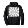 Star Effect Geometric Symmetrical Pattern Black On White Pullover Hoodie