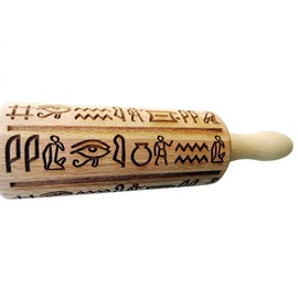 Rolling Pin Antique Egypt Mini Engraved Rolling Pin for Homemade Pastry Rolling Pin for DIY Kitchen, Dough & Cookies Rolling Pin with Pattern by Algis Crafts