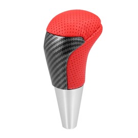 Partuto Gear Shift Knob - Car Inner Gear Shifter Knob - for Toyota Tundra 2007-2021 Faux Leather Plastic Red - 1 Pc