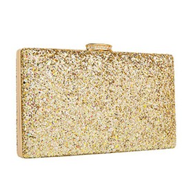 CARIEDO Women's Sparkling Clutch Purse Glitter Evening Bags Bling Handbag for Dance Wedding Party Prom Bride (Gold)