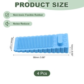 uxcell 4 Pcs Door Stoppers for Bottom of Door, 1.57 Inch Door Stops, Rubber Door Stopper Wedge Anti Slip, Window Stopper Door Stackable, Blue