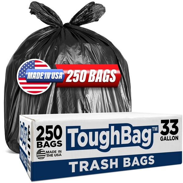 ToughBag 30-33 Gallon Trash Bags Heavy Duty, 32 x 38"