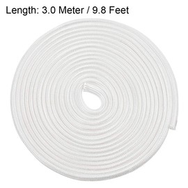 sourcing map Insulation Braid Sleeving, 9.8Ft-4mm High Temp Fiberglass Sleeve White