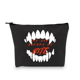 Gzrlyf BG3 Astarion Merch Makeup Bag BG3 Video Game Gift Astarion Fan Gift Cosmetic Bag (Ask Before We BITE)