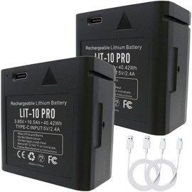 Anepoch 2-Pack LIT-10 Pro Upgrade 10500mAh Rechargeable Lithium Battery Compatible with SPYPIONT Cellular Trail Camera LM2, Link-Micro, Link-Micro-S-LTE, Cell-Link, for Hunting (Include Type-C Cable)