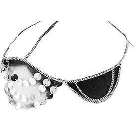 V G S Eternity Fashions Fashion Jewelry ~ Silvertone Coin Curb Head Chain Headband for Women Casual or Formal (FH1089-RH LJ)