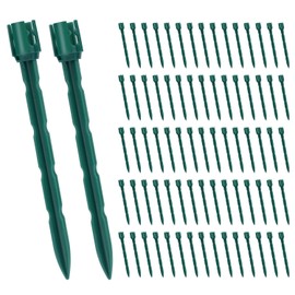 100pcs Christmas Light Stakes, 8in Plastic Light Stakes Outdoor Light Stakes for Yard Holiday Light Stakes Yard Ground Decoration for C7 C9 Outdoor Garden Lawn Xmas Lights(Green)