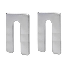 TERF® 75mm X 100mm X 2mm with 22mm Slots Galvanised Steel Packers Horseshoe U Shims Metal Spacers Fender Alignment U Shim Flat Plate Washer 2mm Thickness - Pack of 2