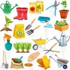 48Pcs Gardening Tool Cupcake Toppers Garden Birthday Party Decorations Garden