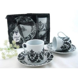 Artisano Designs "Dramatic Damask" Espresso Cup Favor Set
