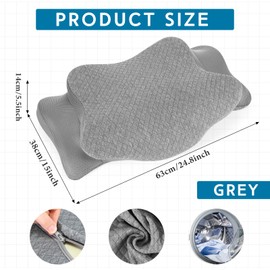 HunnmingRe Cervical Pillow Case Comfortable and Breathable Pillowcase with Zipper(Only Pillowcase) Pillowcase for Memory Foam Cervical Pillow Cervical Pillow Case Cover (Gray,Queen Size)