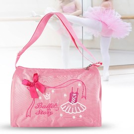 Ballet Bag for Girls, Ballet Bag Girls, Sports Bag Children, Large Capacity Adjustable for Children, Ballet Bag, Swimming Bag, Backpack, Embroidered Nylon Fabric Bag (Pink)