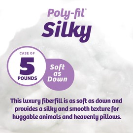 Fairfield Silky Poly-Fil, Premium Polyester Fiber Fill, Soft Pillow Stuffing for Peaceful Sleep, Stuffing for Stuffed Animals and Toys, 5 lb Box
