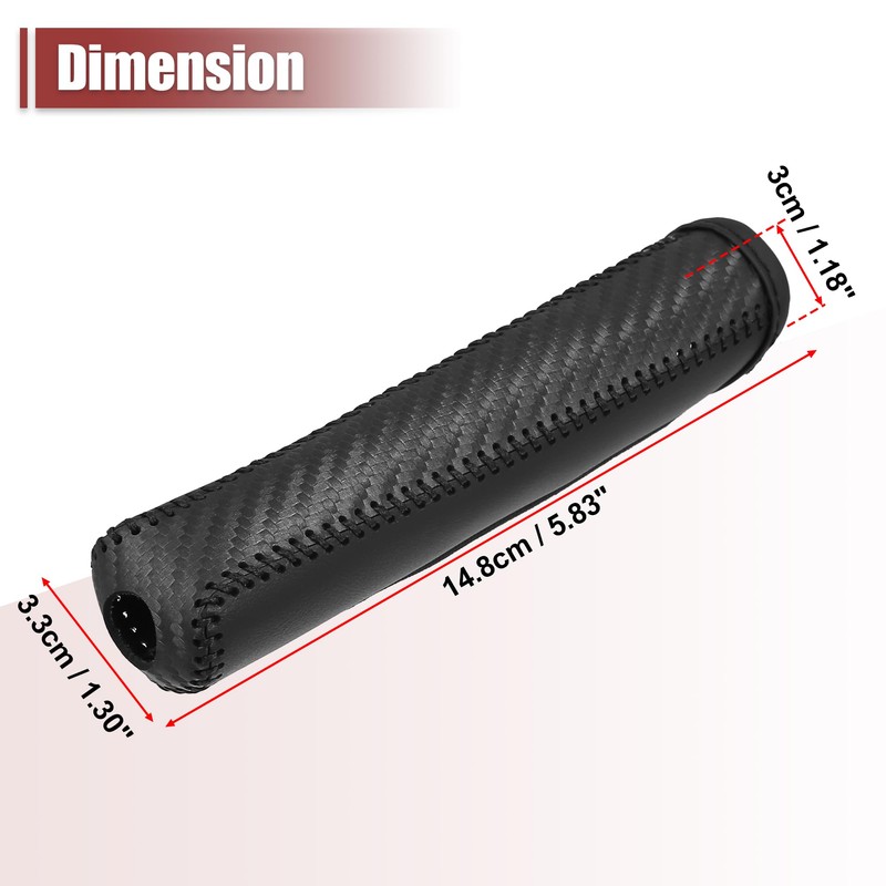 X AUTOHAUX Car Interior Handbrake Cover Protector Carbon Fibre Pattern