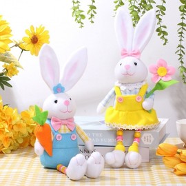 [Imported] Easter Bunny & Egg, Christmas Ornament, Spring Pastoral Figure Interior Decor lf1013 Free Size/Radish 2ea