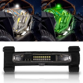 JIEPENG UTV Dome Light Battery Powered LED Light Bar Universal Roll Bar Mount LED Light for UTV ATV Polaris RZR Can-Am Ranger Pioneer Talon Yamaha Kawasaki Off Road - White/Green