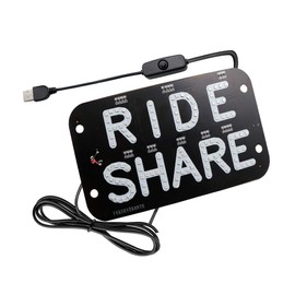 YSY LED Car Window Accessory Sign RIDESHARE for Ride Share Drivers taxi light - 6ft. USB Cable [On/Off Switch] (Green)