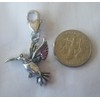 Unisex Tibetan Silver Hummingbird Zipper Pull with Heart Shaped Secure