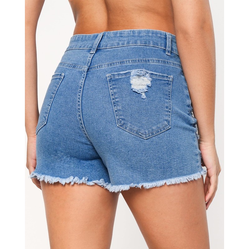 Roskiky Stretch Distressed Denim Ripped Women's Shorts Womans Shorts Medium