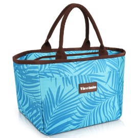 Kato Tirrinia Lunch Cooler Bags for Women, Cute Insulated Lunch Tote Bag for Girls, Fashionable Leakproof Lunch Box for Adult & Kids, Reusable Large Cooler Lunch Bag for Working/School/Picnic - Blue