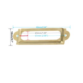 dophee 12Pcs 62x18mm Drawer Labels Holder Label Frames Card, Gold File Name Cards Holders with Screws