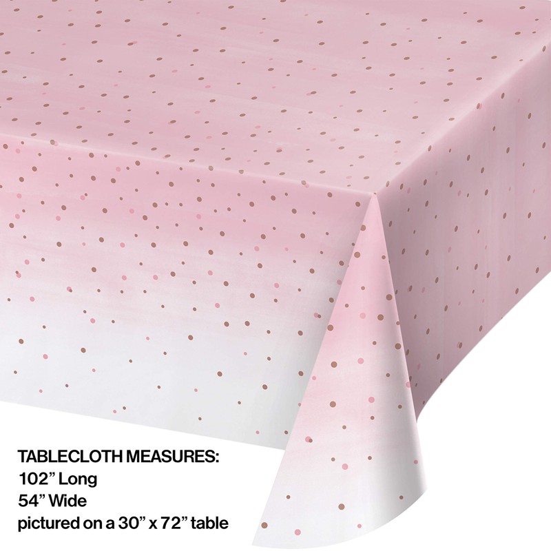 Creative Converting Rosé All Day Plastic Tablecloth, 54" x 102",