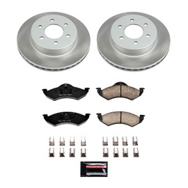 Power Stop SC2139 Front Brake Kit With Semi-Coated Brake Rotors and Ceramic Brake Pads & Hardware For Dodge Dakota 2000-2002 | Dodge Durango 2000-2002 [Application Specific]