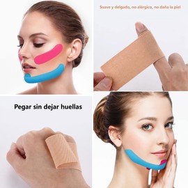 Cinta facial antiarrugas parche autoadhesivo mejilla Cinta para estiramiento invisible facial Cinta de kinesiotape para el rostro antienvejecimiento prevención de arrugas