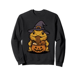 Spooky Bearded Dragon Pumpkin Japanese Ramen Noodles Sweatshirt