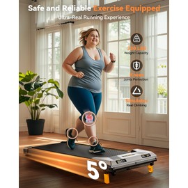 Walking Pad Treadmill, BestGod Incline Under Desk Treadmill 330lbs Capacity, 2.5HP Portable Treadmills for Home, Compact Treadmills Mini Walking Pad, Running Machine with Remote Control