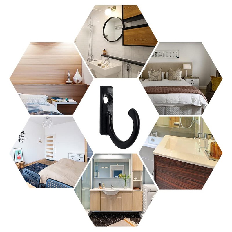 Yinquetinup 25 Pcs Wall Mounted Single Hook with 25 Screws