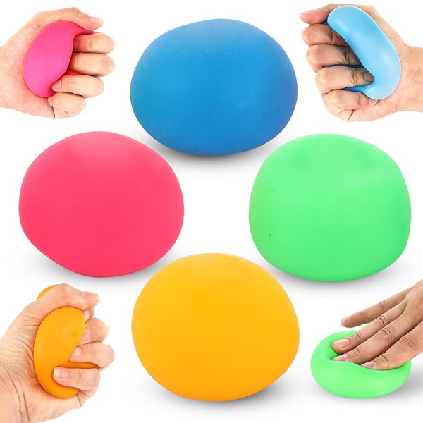 4 Pack Stress Ball for Kids and Adults Slow Rising Balls Sensory Fidget Toy Anxiety Stress Relief Squeezing Balls Calming Tool, Vent Mood and Improve Focus, Soft Squishy Ball Hand Grip Pressure Ball