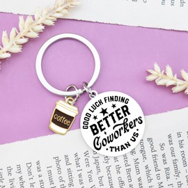 QUIHUD Coworker Leaving Gifts For Women Leaving Keychain Goodbye Going Away Gifts New Job Farewell Gift For Coworkers Good Luck Finding Better Coworkers Than Us