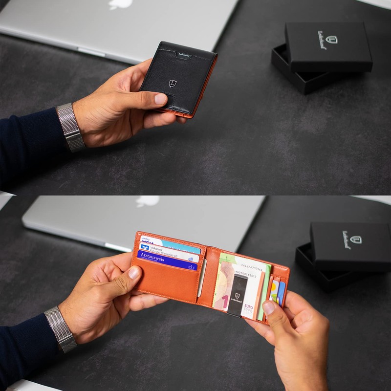 Lederhand iSlim Normal, black/orange, Modern