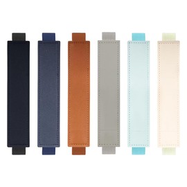 Namvo 6 Pieces Adjustable Pen Holder with Elastic Band, Detachable PU Leather Pen Sleeve, Journal Pencil Holder for Notebooks, Planners, Folders and Books (6 Colours)