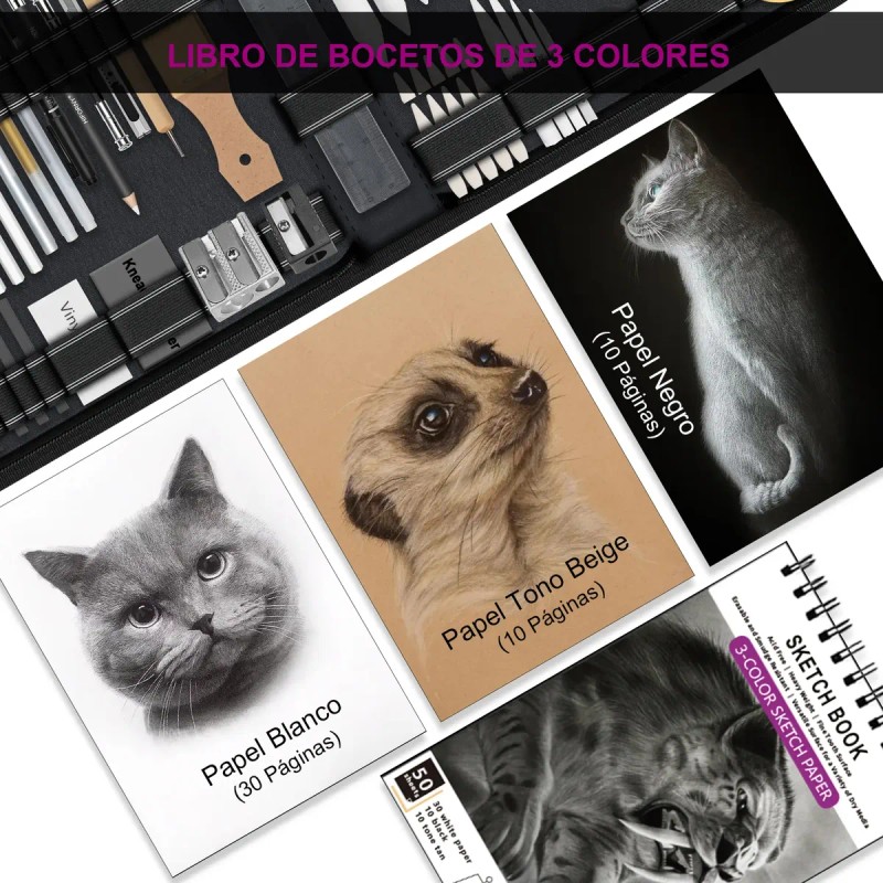 Kit De Dibujo, 126 Piezas, Juego De Lápices Para Bocetos