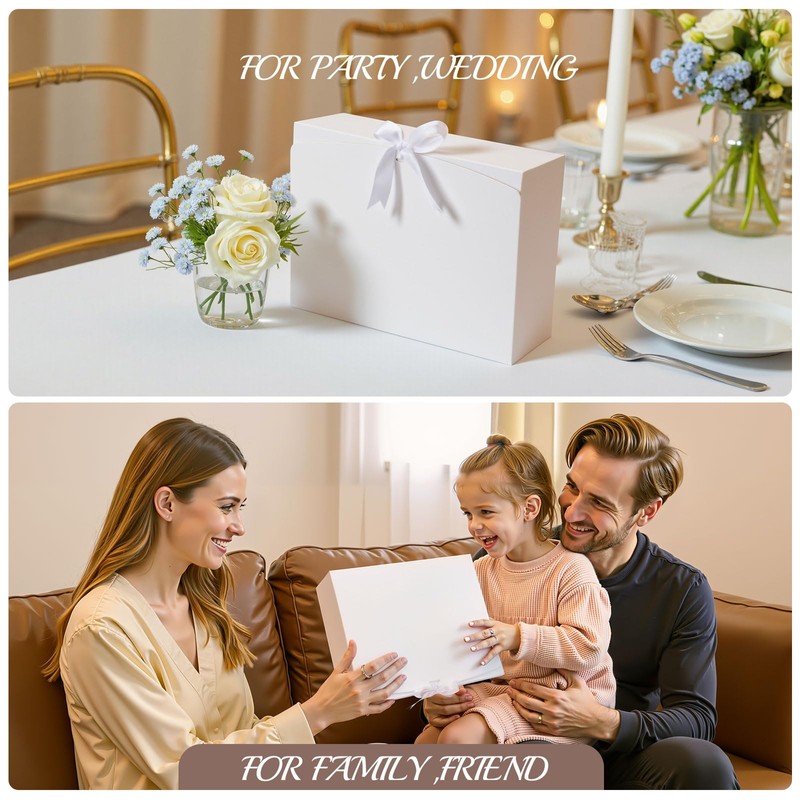 Korpai Gift Boxes 5 Pack 10.6x7.8x3.1 White Bridesmaid Proposal Box,