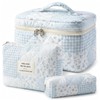 Set di 3 beauty case da donna con motivo floreale,