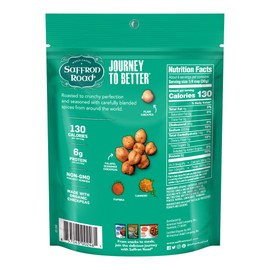 Saffron Road Organic Crunchy Chickpea Snacks-Gluten Free, Non-GMO, Halal, Kosher, Vegan - (Falafel, 6 oz (4 Pack)