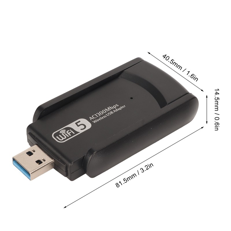 1300M USB WiFi Adapter 2.4G 5.8G USB3.0 Interface Plug and