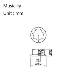 Musiclily Pro Metric Size 18 Splines Jazz Bass Knobs for Asia Import Bass Split Shaft Pots, Black(Set of 3)