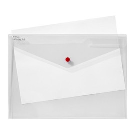 Snopake Foolscap Polyfile Twin Pocket Popper Wallet with Press Stud Closure –Clear [Pack of 5] Ref: 15690