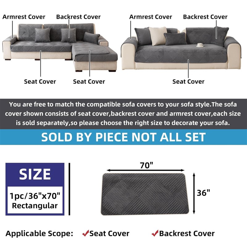 LINGKY Sofa Cover 1 2 3 4 Seater Non Slip