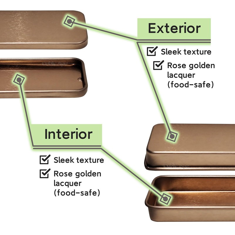 Cubic Ape Slide Top Tin Containers for Lip Balm, Solid