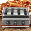 Portable Gas Grill,Propane Tabletop Grill 3-Burners BBQ,Stainless Steel Cooker Camping